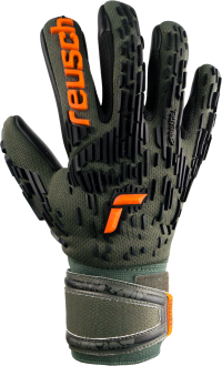 Reusch Attrakt Freegel Silver Finger Support Junior 5372030 5555 green grey front